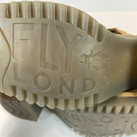 Fly London Wage Tan Leather Strap Heels Shoes Wage368fly Women's Size 41 / US10 - Picture 6 of 8